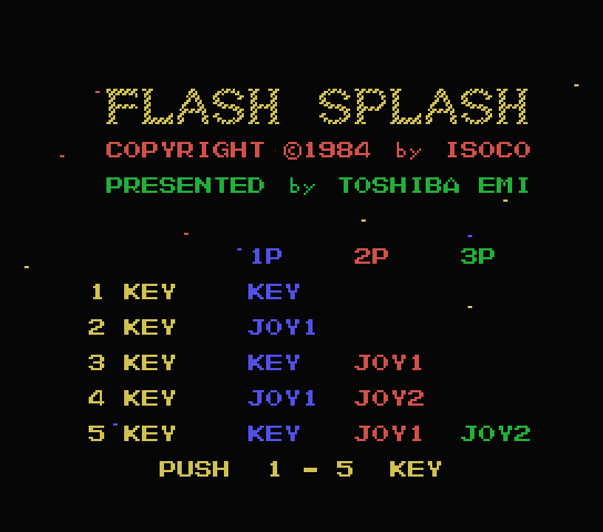 Flash Splash title screen for MSX